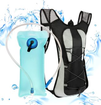 Hydration Pack Backpack, Water Backpack with 2L Bladder, for Hiking, Insulated Suitable Cycling, Running, Rock Climbing and Other Outdoor Activities, black