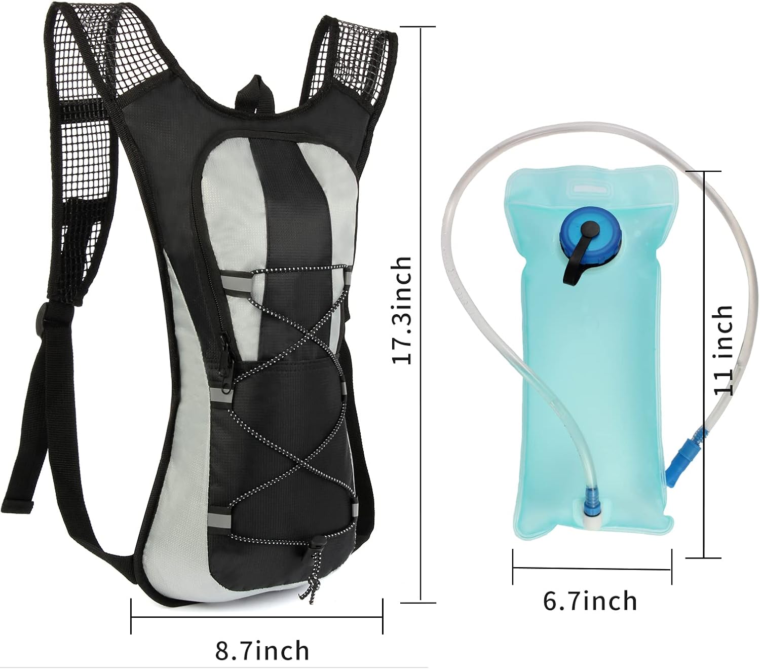 Hydration Pack Backpack, Water Backpack with 2L Bladder, for Hiking, Insulated Suitable Cycling, Running, Rock Climbing and Other Outdoor Activities, black - Image 4