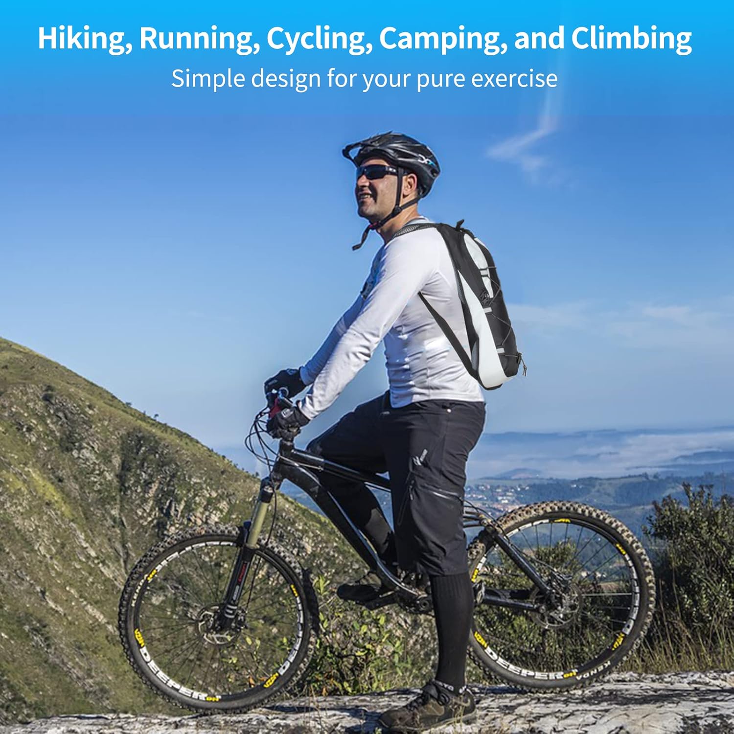 Hydration Pack Backpack, Water Backpack with 2L Bladder, for Hiking, Insulated Suitable Cycling, Running, Rock Climbing and Other Outdoor Activities, black - Image 5