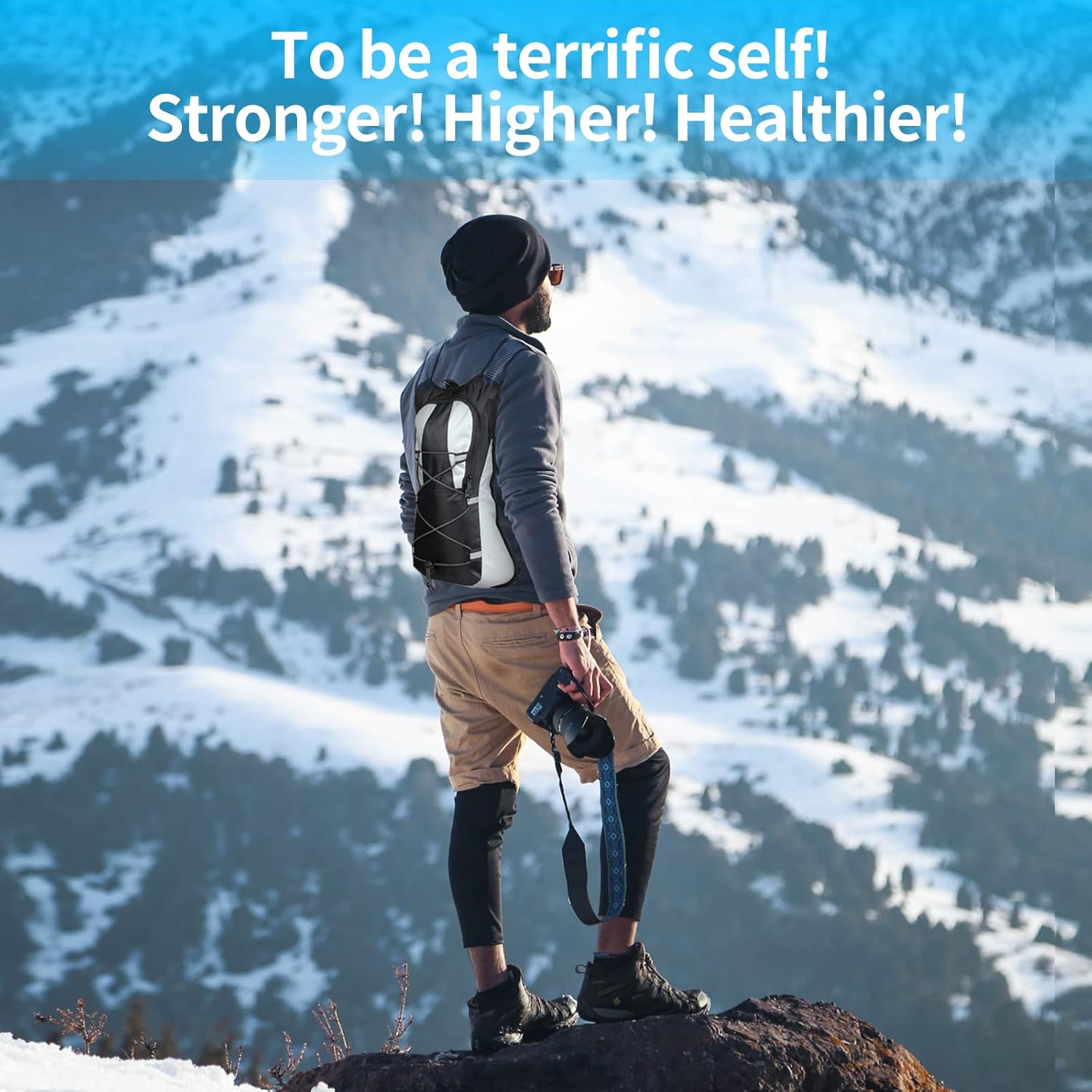 Hydration Pack Backpack, Water Backpack with 2L Bladder, for Hiking, Insulated Suitable Cycling, Running, Rock Climbing and Other Outdoor Activities, black - Image 6