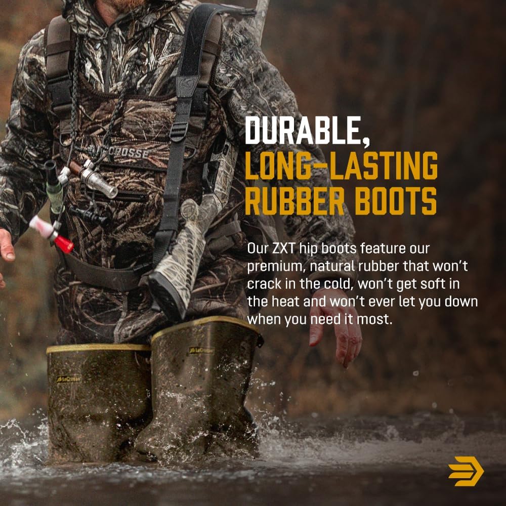 LaCrosse ZXT Irrigation 26" Hip Waders for Men - Waterproof, Durable Rubber Boots for Men with Adjustable Strap & Traction Outsole - Image 6